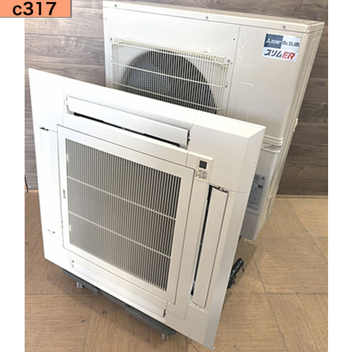 c317 中古業務用エアコン 三菱電機 業務用エアコン 天カセ 4方向 4馬力 PL-ERP112EA9 スリムER 三相 200Ｖ